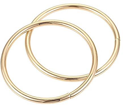 sourcing map 2 Stück O Ringe 2(50mm) Metall für Riemen Taschen Gürtel DIY Handwerk Gold Ton