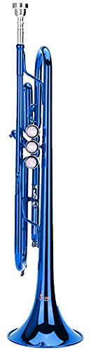 Brass Trompete, Trompete Kindertrompete Anfänger Trompete für Kinder Erwachsene Anfänger für Home School Band(Blau)