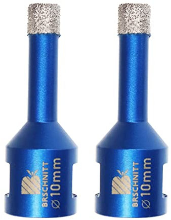 Broca de diamante de 10 mm, BRSCHNITT 2 piezas M14 Sierra perforadora de diamante soldada al vacío para baldosas, gres porcelánico, cerámica, mármol, granito, perforación