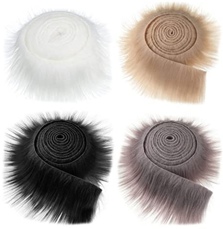 4 STüCKE Faux Pelz Trim Band Wei? Fuchs Pelz Stoff Shaggy Künstliche Streifen Ribbon Trim Für DIY Craft Kostüm Dekoration Urlaub Girlanden Party Decor Kostüm DIY