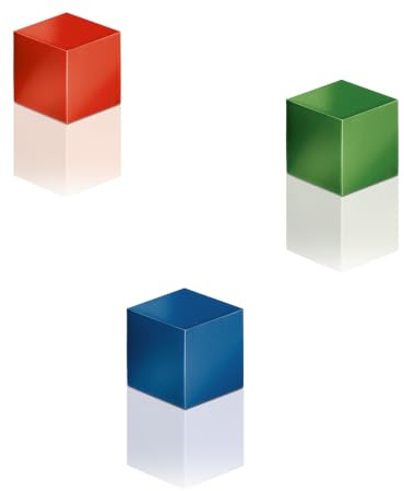 SIGEL Neodym Magnete Cube Design 11x11x11 mm 3 Stück blau rot grün | BA725, Eloxiertes Aluminium für Glas-Magnettafeln und Whiteboards