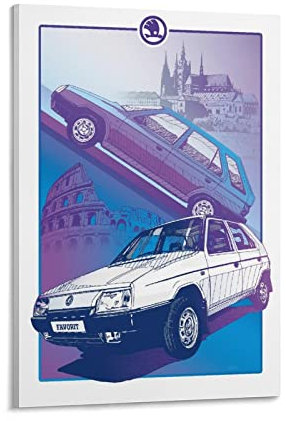 Auto-Poster, Skoda-Favorit-Poster, dekoratives Gemälde, Leinwand, Wandkunst, Wohnzimmer, Poster, Schlafzimmer, 30 x 45 cm