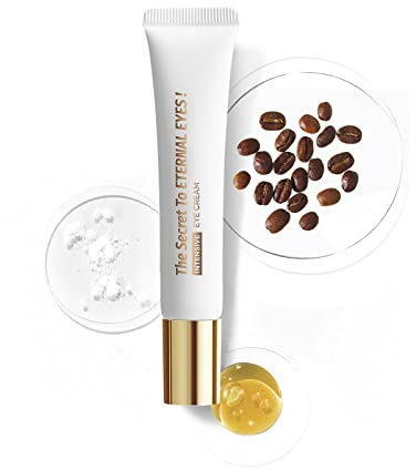 ZealSea Augenpflege, Koffein Anti-Aging Augencreme Tagespflege und Nachtpflege zur Förderung der Behandlung mit Augenbag, Feuchtigkeitsspendende Augenserum 10ml/0,33 OZ