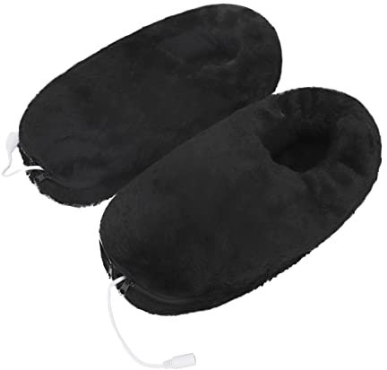 Winter Heated Slipper Foot Warmer USB Thermal Shoes for Women Men Electric Heating Pad Soft Feet Warmers Under Desk Plush Slippers for Pain Relief