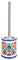 Baroni Home Porte Brosse WC en Céramique, Brosse Toilettes Originale, Support de Brosse WC Hygiénique et Antibactérien, Brosse Toilette WC Peint à la Main, 11x39 cm, Fantaisie Fleurs