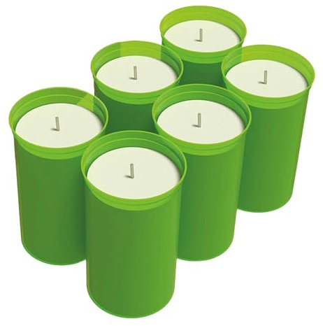Bio Green 6er-Set Ökologische Kerzen aus Biomasse für Frostwächter „Firefly“ | ca. 42 Stunden Brenndauer pro Kerze | nachhaltig | CO²-neutral