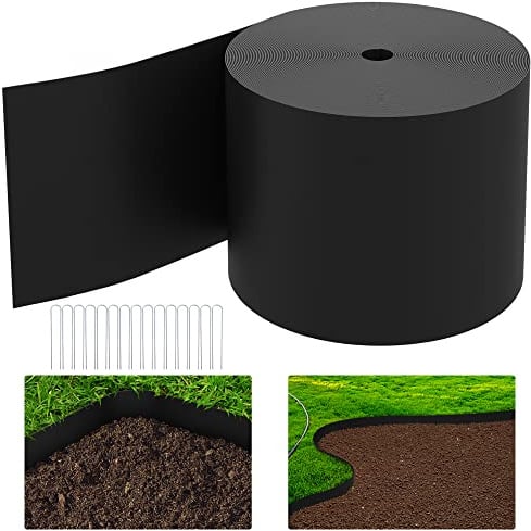 Watayo 9.2 m Terrassenbrett, Unkrautbarriere, Landschaftseinfassung, 12.7 cm Tiefe, Gartenbetteinfassung, Grasbarriere, Biegebrett-Einfassung für Landschaftsbau, Garten, Rasenbereich, Weg, Gehweg