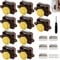 10 Pièces Serrures de Camping Car, Bouton Poussoir en Métal Serrure de Porte Serrure de Meuble Serrure de Placard Serrure à Bouton Fixation de Porte pour Camping Car Caravane Yacht, Marron