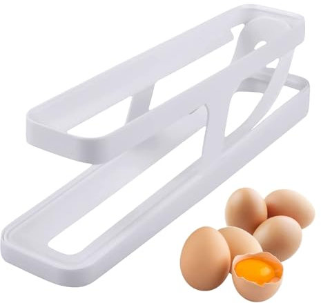 GEFIRE Eier Aufbewahrung Kühlschrank, Eierbehälter für Kühlschrank, Eierhalter Kühlschrank, mit 2 Ebenen Kühlschrank Organizer Eier, Automatisches Kühlschrank Eierhalter Hält 13-14 Standardeier