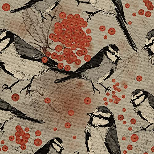 HEKO PANELS Oxford Polyester Canvas-Stoff Wasserdicht 1 Meter 155 x 100 cm Vögel (DX058)