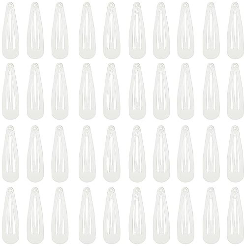 DAZISEN 40-Pack Haarspangen Für Mädchen Metall Snap Kinder Barretten Frauen Haarzubehör, Bunte Süßigkeiten Schöne Einfache Frisur Clips，Weiß