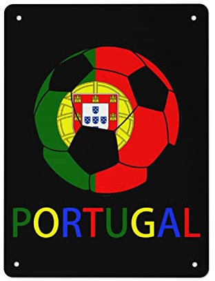 30 x 20 cm Portugal Fußball Blechschild Vintage Poster Metallbild Eisen Schilder für Zuhause Wand Bar Dekor