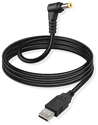 GINTOOYUN USB à DC cordon d'alimentation USB 2.0 mâle à 90 degrés d'angle dc5525 mâle cordon de charge d'extension d'alimentation pour bandes lumineuses LED,Haut - parleurs Bluetooth,etc(1,5 m)