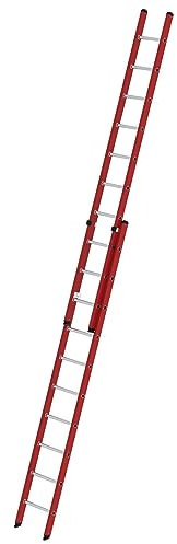 PROREGAL Sprossen-Schiebeleiter 2-teilig GFK/Alu ohne Traverse 2x10 Sprossen | Leiter, Teleskopleiter, Trittleiter, Bockleiter, Sprossen-Doppelleiter