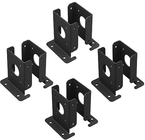 Greethga 4 Stück verstellbare Halterungen für Pergola für Zaun aus Holz, Halterungen für stabile Verankerung für Briefkasten für Brückengeländer, Installation