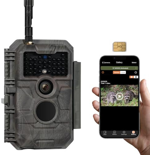 GardePro X20 Câmaras de Caça 4G LTE con App y Tarjeta SIM, 48MP 1296P H.265 Vidéo, Camara Fototrampeo con Alcance de Visión Nocturna de 25m y 0,2s Tiempo de Activación, LED IR No-Glow