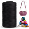LEREATI Cordino per Borse Uncinetto Piatto Filo Macrame 1mm x 230m Macrame Corda Colorata Cordoncino per Borse a Uncinetto, Arazzo da Parete, Acchiappasogni, Fai da Te (Nero)