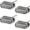 Germany Motorsports LED Mini Motorrad Blinker Micro Stripe e-geprüft vorn + hinten Verkleidungsblinker universal (Klar/Transparent, 2 Paar)