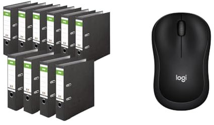 Original DINOR Ordner-Wolkenmarmor-Recycling - Made in Germany & Logitech M220 SILENT Kabellose Maus, 2,4 GHz mit USB-Empfänger
