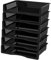 Ikando Black A4 Size Document Trays, 6 Tier Letter Tray Organizer, Plastic Stackable Paper File Mail Baskets