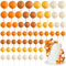 Bouiexye 75 Pieces Cake Balls & Mini Balloon Toppers - Foam Cupcake Decorations, Cake Picks for Birthday Party, Wedding (Orange Khaki Series)