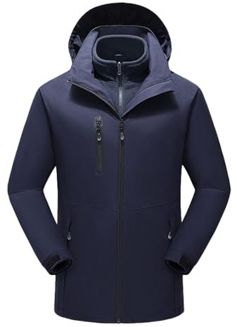 SRZYMJ Jacke Herren Übergangsjacke Sportlich Regenjacke 3Xl Winterjacke Lang Regenjacke Wasserdicht Atmungsaktiv Arbeits Regenjacke Regenjacke 3Xl Blau Sommerhemd Herren XXL