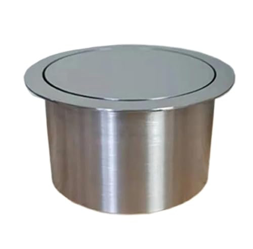 SUBLXPoten Coperchio della pattumiera da Incasso Coperchio for pattumiera da banco in Acciaio Inossidabile 304, Coperchio a ribalta Rotondo, for pattumiera da banco in Cucina(200mm)