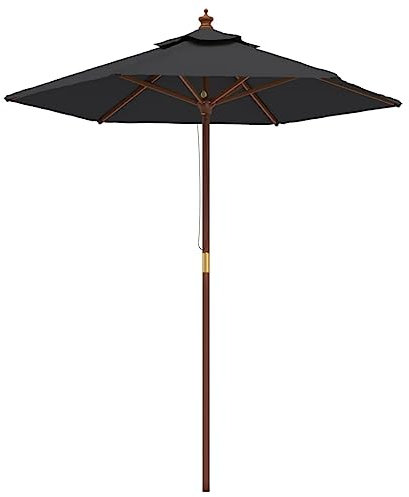 Hovothy Gartenschirm Balkon-Sonnenschirm Marktschirm Hochwertigen Parasol Terrassenschirm Strandschirm Stilvollen und Praktischen Design UV-beständigem Schirmdach Schwarz 196x231 cm