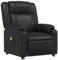 Willood Elektrischer Massagesessel, Relaxsessel, TV-Sessel, verstellbar, mit Seitentaschen, Leder,Schwarz,Manuelles Neigesystem,Mit Massage
