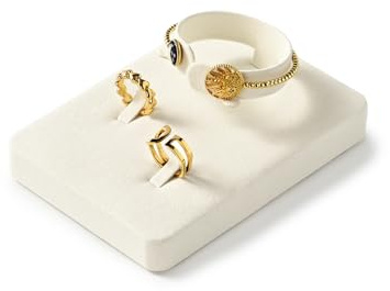 Papten Multifunktionale Serie Schmuckkästchen Beige Ring-schmucktablett Ideal für die Aufbewahrung von Eitelkeiten und die professionelle Präsentation von Schmuck auf der Theke