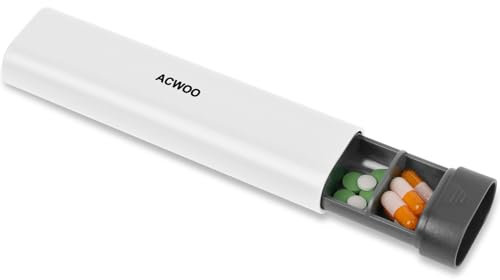 AOGOE Tablettenbox 7 Tage, Pillendose 7 Tagemedikamentenbox, Pillendose Klei BPA Frei -Seniorenfreundliche Pillenbox- für Reise täglichen Gebrauch (Weiß)