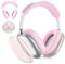 Kompatibel mit Apple Airpods Max Case, Kompatibel mit Airpods Max Hülle Clear Anti-Scratch Silikon Ohrpolster Schutz Abdeckungen TPU Schutzhülle Hülle Cover Case Anti-Dust Headband Cover (Rosa)