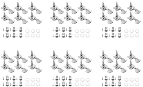 Tuesoa 36 Pieces Silver Acoustic Guitar Machine Heads Knobs Guitar String Tuning Peg Tuner(18 for Left + 18 for Right)