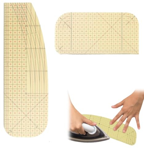 2 Stück Bügellineal Hitzebeständig,Schneiderhandwerk Hot Ironing Ruler,Heißbügellineal Universal,Schneiderlineal,Heißes Lineal,Hitzebeständiges Lineal,Nähzubehör zum DIY Aufbügeln,Basteln,Messen,Nähen