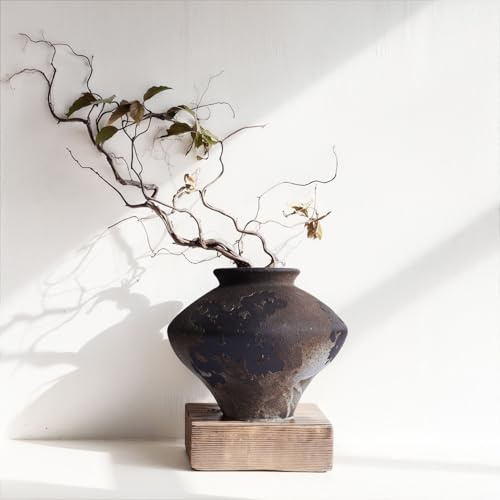 Wabi Sabi Rusty Vintage Vase, 16 cm hoch, Wabi Sabi Dekor, rustikale Bauernhaus-Keramikvase für Tafelaufsatz, strukturierte Keramik-Blumenvasen für Heimdekoration, Tisch, Wohnzimmer, Schlafzimmer