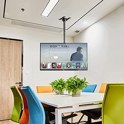 Adjustable Ceiling TV Mount Bracket - Tilt and Rotatable TV Stand, Telescoping Ceiling TV Mount, for TVs 20-32 Inches, Max Weight 60lbs Per Screen (1m)