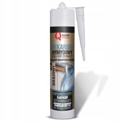 QMAR Dach Dichtstoff Silikon 290 ml – Dachabdichtungsdichtstoff elastischer Polymer-Kleb- und Dichtstoff, UV- und witterungsbeständig, für Dachziegel, Dachrinnen und Blechverkleidungen (Braun)