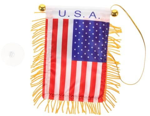 STOBAZA Auto Rückspiegel Anhänger Flagge mit Tasseln Doppelseitiges Mini wimpel Ornament Einfache Montage Stilvolle Auto Hängeornamente für Rückspiegel Dekoration Geeignet für Fahrzeug