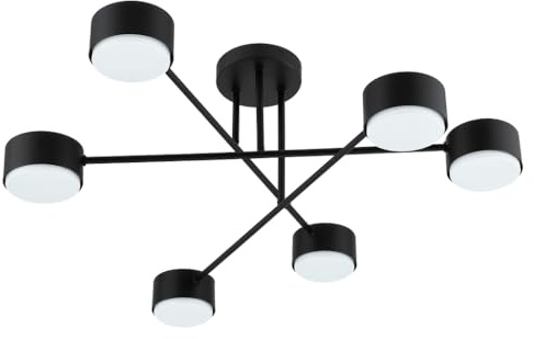 KAR LIGHTING 6-flammige Sputnik Deckenleuchte GX53 Schwarz – Moderne Spot-Leuchte im Loft Design für Wohnzimmer, Küche & Büro