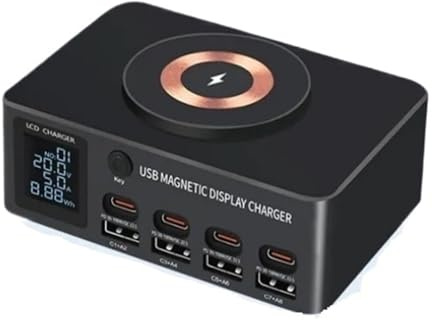 8Port 140W Type C USB Charger Station PD QC3.0 Multi Port Fast With Display 15W Wireless Widely Applied