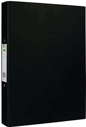 Q-Connect 2 Ring 25 mm Paper Over Board Black A4 Binder (Pack of 10)