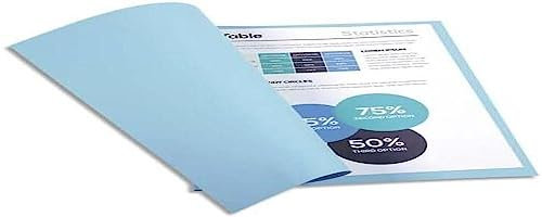 Exacompta 410006E Packung (mit 100 Aktendeckeln Forever, aus Recycling Karton 250 g, DIN A4, 21 x 29,7 cm) hellblau