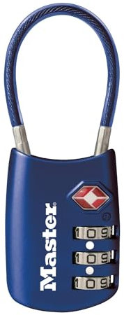 Master Lock 4688D Cadenas TSA pour bagages, sacs, fermetures Éclair, combinaison à définir, bleu