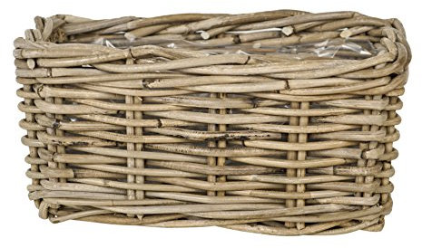 Van der Leeden Pflanzkasten Rattan Grau