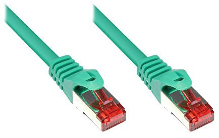 Good Connections Cat. 6 Ethernet LAN Patchkabel mit Rastnasenschutz RNS, S/FTP, PiMF, PVC, 250Mhz, Gigabit-fähig (10/100/1000-Base-T Ethernet Netzwerke), für Patchfelder, Patchpanels, Switch, Router, Modems, grün, 40m