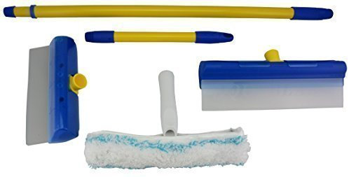 AquaBLADE Set No. 2 - 1x Minore e grande Spazzolone con Canale e esterno Serbatoio di recupero acqua, 1x Einwascher, 1x Manico, 1x Asta telescopica - Novità mondiale - famoso dal TV