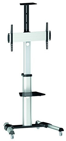 LogiLink BP0025 - Profi TV-Halterung / TV-Ständer auf Rollen mit Höhenverstellung für 37-70 Zoll (LCD, LED, OLED, …), Farbe: Alu