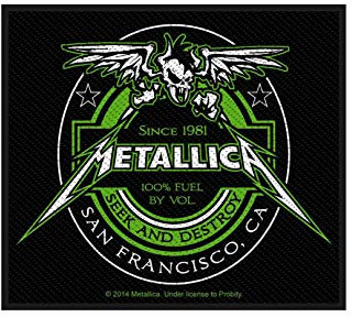 Metallica Patch Seek and Destroy Fuel Label offiziell Sew On 8cm x 10cm