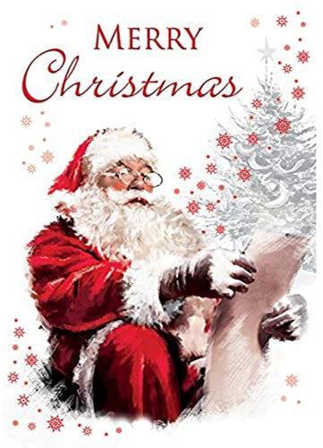 Traditionelle Weihnachtskarte, offen, 17,8 x 12,7 cm, Piccadilly Greetings