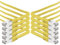 0,25 m - jaune - 10 pièces CAT.7 Gigabit Ethernet LAN câble ruban (RJ45) câble réseau câble brut (10Gbit/s) câble d'installation plat mince compatible avec Cat.5 - Cat.5e - Cat.6